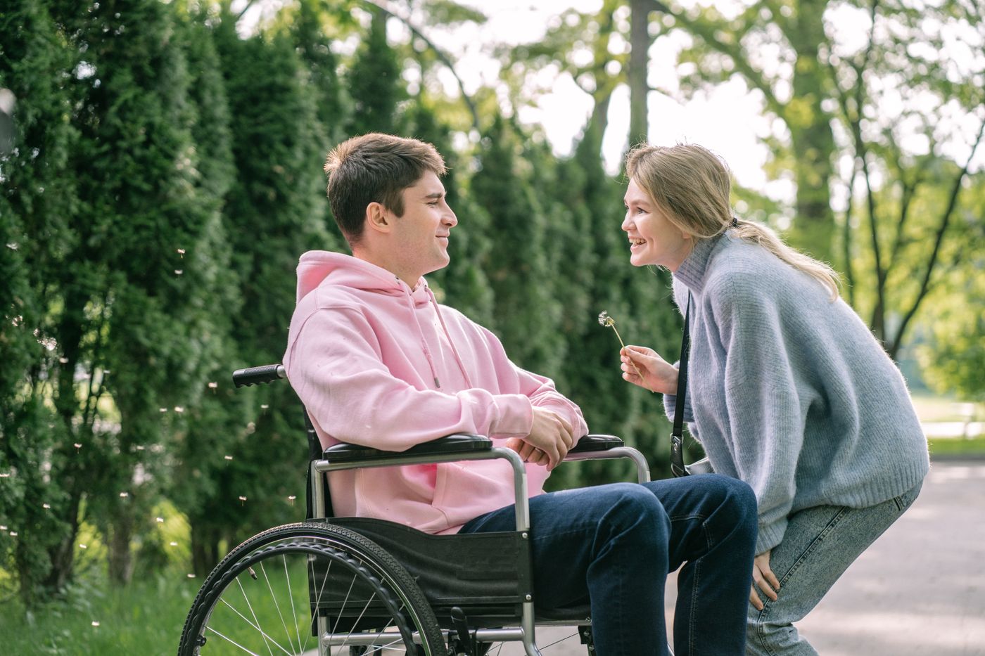 Support worker and NDIS participant reviewing a referral together